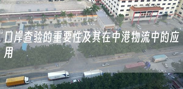 口岸查验的重要性及其在中港物流中的应用(图1)