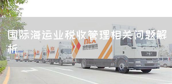 国际海运业税收管理相关问题解析(图1)